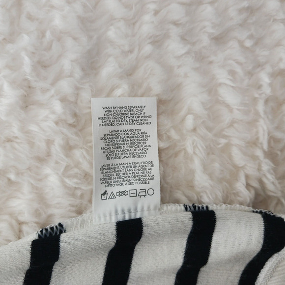 Tank Top Size L Striped Black White Knit Nautical Preppy Sailorcore Cruise Retro - Picture 12 of 13